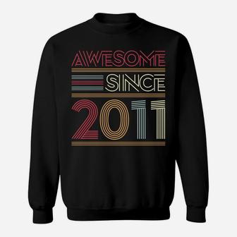 Awesome Since 2011 10Th Wedding Anniversary 80S 90S Retro Sweatshirt | Crazezy UK