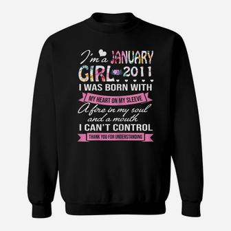 Awesome Since 2011 11Th Birthday I'm A January Girl 11 Sweatshirt | Crazezy