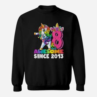 Awesome Since 2013 Unicorn 8Th Birthday Sweatshirt | Crazezy UK