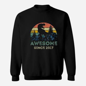 Awesome Since 2017 Dinosaur Sweatshirt | Crazezy