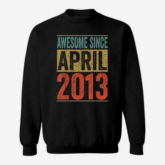 Awesome Since April 2013 8Th Birthday Gift 8 Years Old Boy Sweatshirt | Crazezy UK