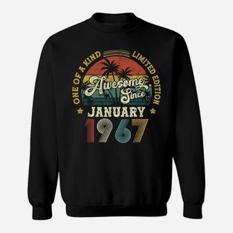 Awesome Since January 1967 Vintage 55Th Birthday Sweatshirt | Crazezy AU