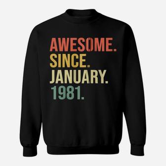 Awesome Since January 1981, 39 Years Old, 39Th Birthday Gift Zip Hoodie Sweatshirt | Crazezy