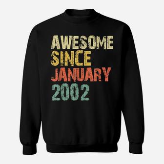 Awesome Since January 2002 19Th Birthday 19 Years Old Gift Sweatshirt | Crazezy CA