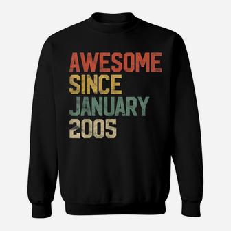 Awesome Since January 2005 16Th Birthday Gift 16 Year Old Sweatshirt | Crazezy CA