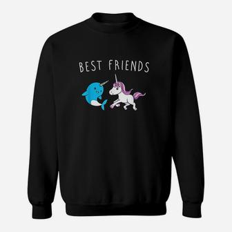 Awesome Unicorn And Narwhal Best Friends Fun Sweatshirt | Crazezy DE