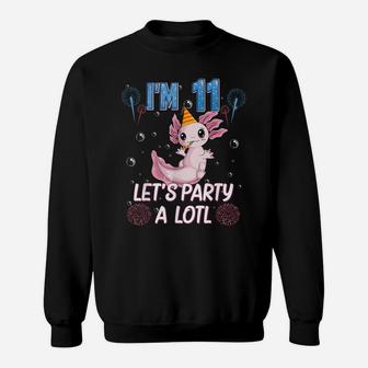 Axolotl 11Th Birthday Party Eleven 11 Years Old Men Kids Sweatshirt | Crazezy AU