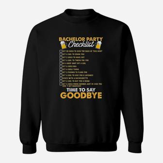 Bachelors Party Checklist Sweatshirt - Thegiftio UK
