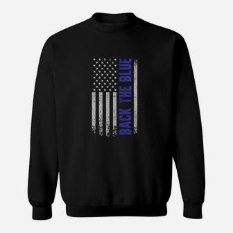 Back The Blue American Flag Sweatshirt | Crazezy