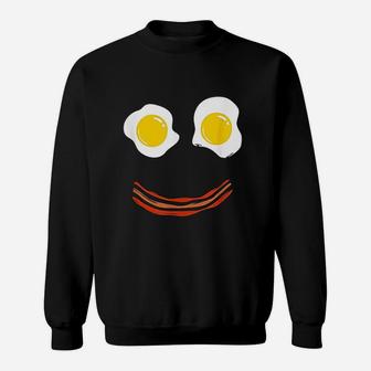 Bacon And Eggs Happy Smiley Face Brunch Breakfast Sweatshirt - Thegiftio UK
