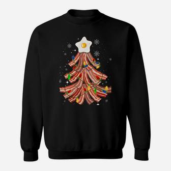 Bacon Christmas Tree Egg Top Xmas | Funny Pork Lover Party Sweatshirt Sweatshirt | Crazezy DE