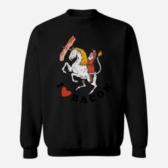 Bacon Unicorn Santa Ugly Christmas Sweater Design Sweatshirt Sweatshirt | Crazezy UK