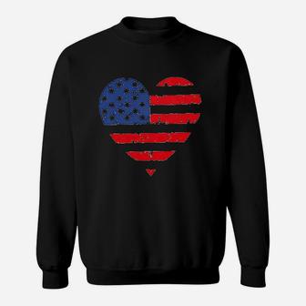 Bangely American Flag Heart Sweatshirt | Crazezy