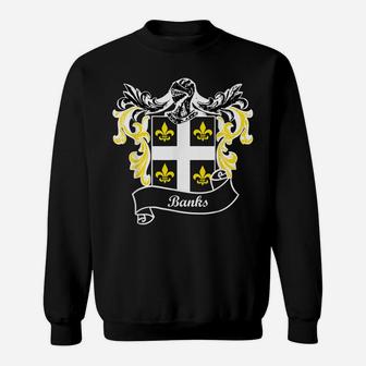 Banks Coat Of Arms Surname Last Name Family Crest Sweatshirt | Crazezy