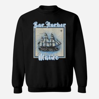 Bar Harbor Maine Maritime History Clipper Ship Nautical Sweatshirt | Crazezy
