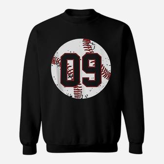 Baseball Number 09 Sweatshirt | Crazezy