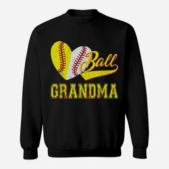 Baseball Softball Ball Heart Grandma Shirt Mother's Day Gift Sweatshirt | Crazezy UK