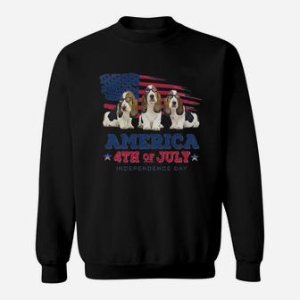 Basset Hound America 4th Of July Sweatshirt - Thegiftio UK