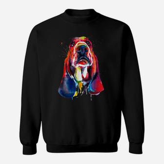 Basset Hound Artistic Funny Dog Cute Sweet Gift Birthday Sweatshirt | Crazezy