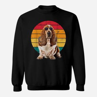 Basset Hound Men Women Retro Vintage Dog Lover Owner Dad Mom Sweatshirt | Crazezy UK