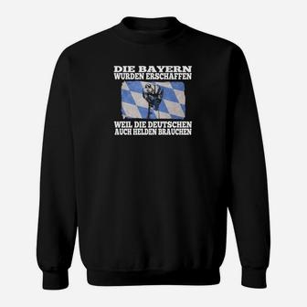 Bayern-Humor Schwarzes Sweatshirt Bayern als Helden, Lustiges Spruch-Sweatshirt - Seseable