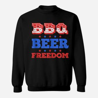 Bbq Beer Freedom Usa Patriotic 4Th Of July Sweatshirt - Monsterry