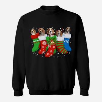 Beagle Christmas Sweatshirt Beagle Dog Cute Socks Xmas Gift Sweatshirt | Crazezy