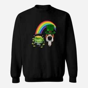 Beagle Dog Irish Leprechaun Rainbow Saint St Patrick Day Sweatshirt - Monsterry