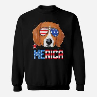 Beagle Merica 4Th Of July American Flag Sweatshirt - Monsterry