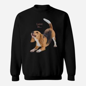 Beagle Shirt Beagles Tee Love Is Dog Mom Dad Puppy Pet Cute Sweatshirt | Crazezy