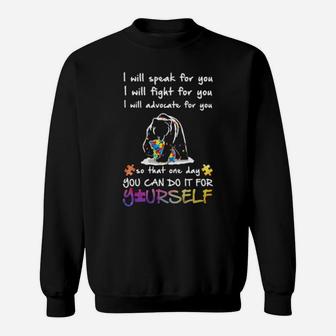 Bear Autism I Will Speak For You I Will Fight For You I Will Advocate For You Yourself Sweatshirt - Monsterry CA