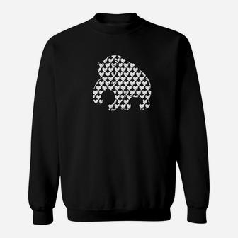 Bear Outline Hearts Cute Gift For Bear Lovers Sweatshirt - Thegiftio UK