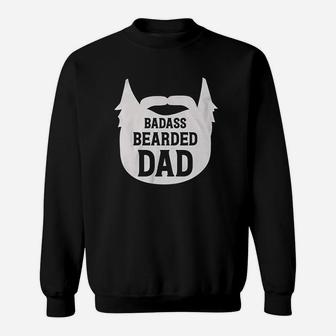 Bearded Dad Manly Beard Silhouette Funny Father Parent Sweatshirt | Crazezy DE