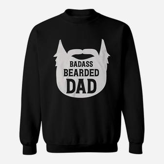 Bearded Dad Manly Beard Silhouette Funny Father Parent Sweatshirt | Crazezy UK