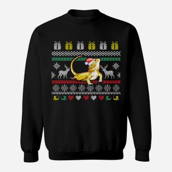 Bearded Dragon Ugly Christmas Xmas Gift Sweatshirt Sweatshirt | Crazezy