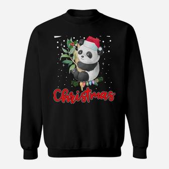 Beary Merry Christmas For Panda Bear Lovers Funny Xmas Sweatshirt Sweatshirt | Crazezy AU