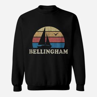 Bellingham Wa Vintage Sailboat 70S Throwback Sunset Sweatshirt | Crazezy CA