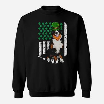 Bernese Mountain Dog St Patricks Day Irish American Flag Sweatshirt - Monsterry CA