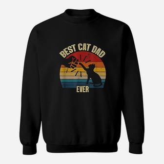 Best Cat Dad Ever Funny Cat Daddy Father Vintage Sweatshirt | Crazezy