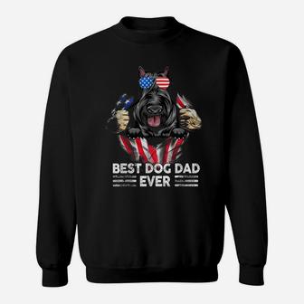 Best Dog Dad Ever Scottish Terrier Dog American Flag Sweatshirt | Crazezy