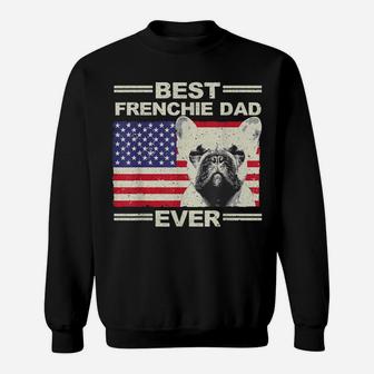 Best Frenchie Dad For Men Us Flag American French Bulldog Sweatshirt | Crazezy