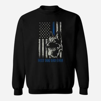 Best German Shepherd Dad Ever Dog K9 Blue Line Flag Police Sweatshirt | Crazezy