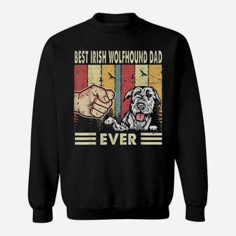 Best Irish Wolfhound Dog Dad Ever Retro Fathers Day Sweatshirt | Crazezy DE