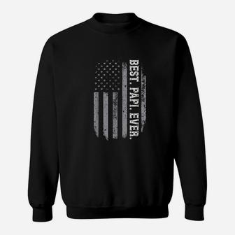 Best Papi Ever Vintage American Flag Sweatshirt | Crazezy
