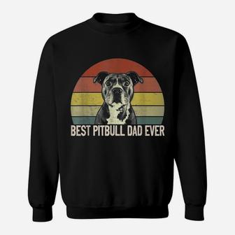 Best Pitbull Dad Ever Vintage Funny Dog Owner Sweatshirt | Crazezy