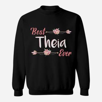 Best Theia Ever Greek Aunt Floral Arrows Sweatshirt | Crazezy