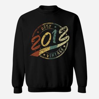 Best Vintage Born 2012 Boy Or Girl Birthday Sweatshirt | Crazezy