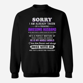 Best Wife Taken By Awesome Husband Retro Him Her Birthday Valentines Family Sweatshirt - Monsterry