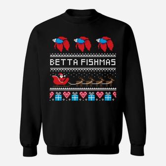 Betta Fish Ugly Christmas Sweatshirt Sweatshirt | Crazezy