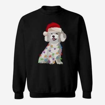 Bichon Frise Christmas Lights Xmas Dog Lover Sweatshirt Sweatshirt | Crazezy